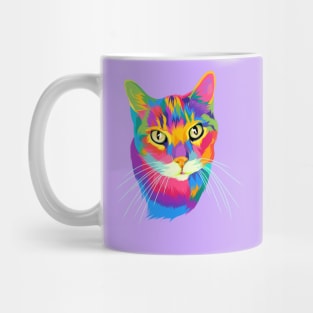 Colorful cat in abstract Mug